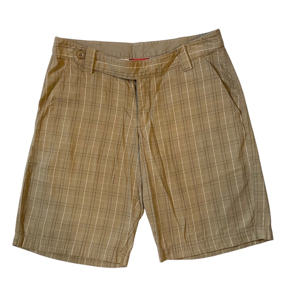 3/$20 THE NORTH FACE Mendocino Plaid Pattern Cotton Shorts Tan Womens Size 8